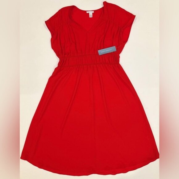 NWT LONDON TIMES T6099M V Neck Cap Sleeve A-Line Dress Size 10 - Picture 5 of 13